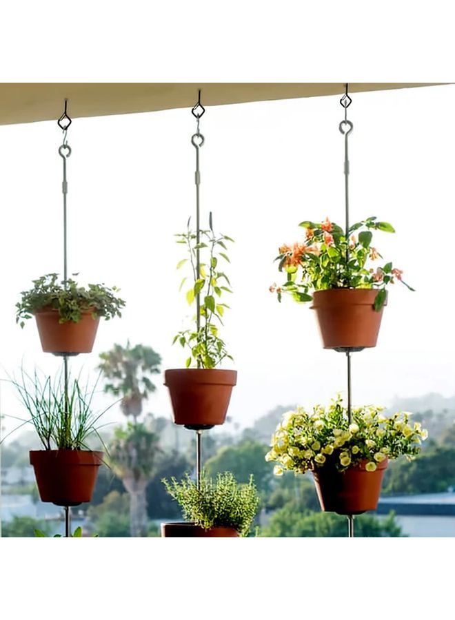 Heavy Duty Iron Screw Hooks With Safety Buckle Silvery Wall Mounted For Outdoor String Lights - Image 4