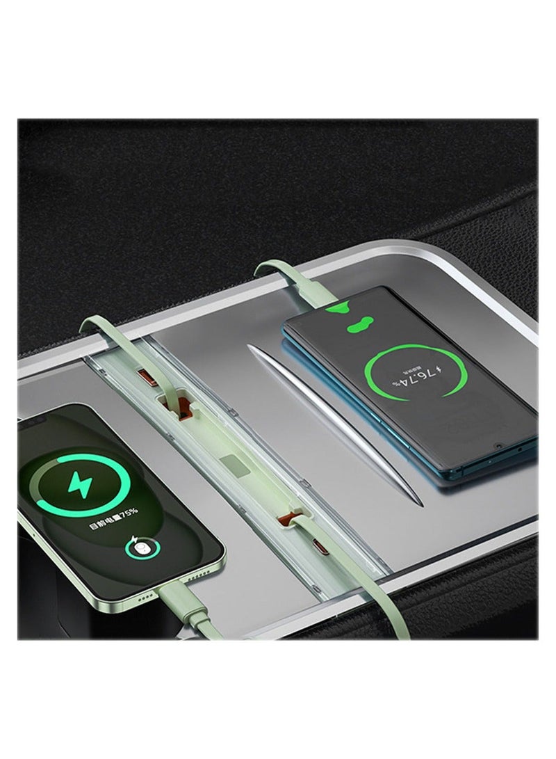 Central Control Charging Adapter Dock for Tesla Model 3/Y, Multi-Port USB Hub Charger - for 2021-2023 Model 3/Y - Fast Charging Personalized Colors - Gift for Automotive Enthusiasts (Green) - Image 2