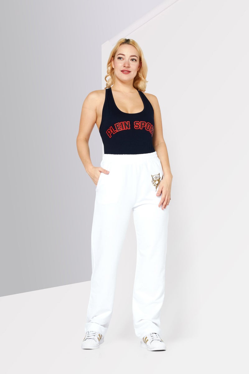 PHILIPP PLEIN Plein Sport Women Sportswear Fit Long Sleeve Training Bodysuit, Navy Blue - Image 4