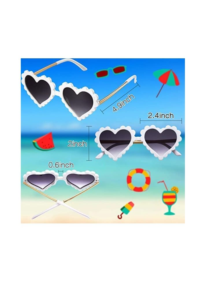 SYOSI Heart Shaped Sunglasses for Kids, 2Pairs Kid's Fashion Cartoon Sunglasses Personality Love Metal Sunglasses, Toddler Glasses for 2-10 Years Girl Boy Eyewear Outdoor Beach Party Sunglasses - Image 2