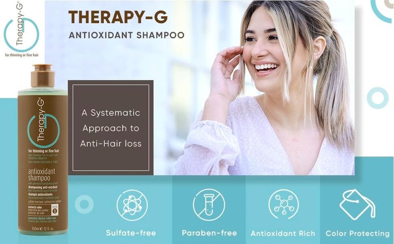 Therapy-G Antioxidant Shampoo (Liter 33.8oz) for fine, thinning hair and anti hair loss. Protects hair color and prevents damage and helps inhibit DHT and stimulate renewed growth shampoo.. - Image 1