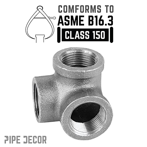 PIPE DECOR 1/2" Side Outlet Elbow Fitting, PIPE DECOR Black Malleable Iron Fittings Fit Standard 1/2 Inch Pipes, Nipples and Fittings, Regular Plumbing Applications and Vintage DIY Furniture, 8 Pack - Image 5