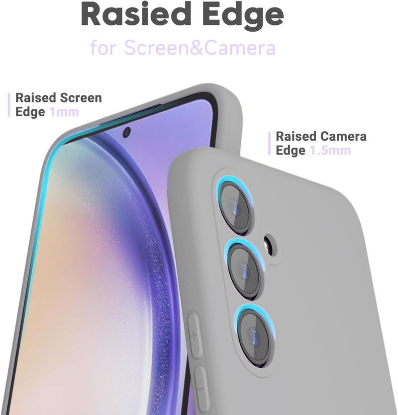 DIZORO Microfiber Candy Case Compatible for Samsung S25 fe Smooth Touch Cushion Liquid Soft Silicone Gel Rubber Phone Cases Non-Slip Full Body Protective Shockproof Back Cover - Titanium - Image 5