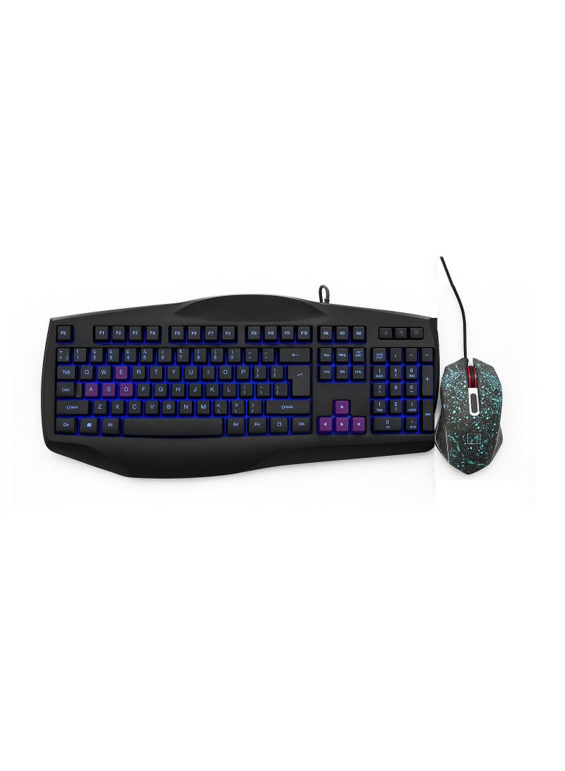 G12 Gaming keyboard and mouse with colorful LED lighting, waterproof design, and high-quality ABS material for office and gaming use. - Image 1