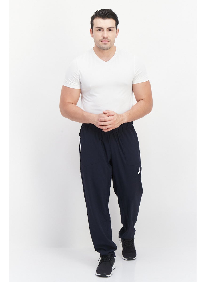 Adidas Men Sportswear Fit Brand Logo Training Sweatpants, Navy Blue  - Image 4