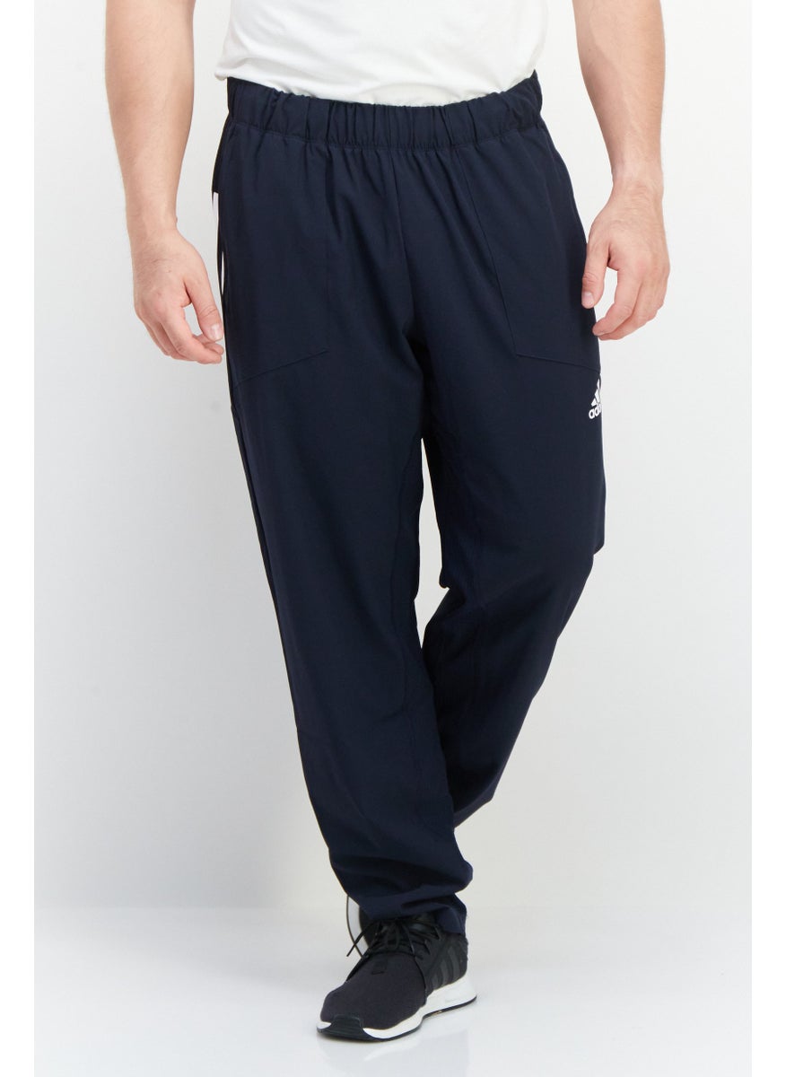 Adidas Men Sportswear Fit Brand Logo Training Sweatpants, Navy Blue  - Image 1