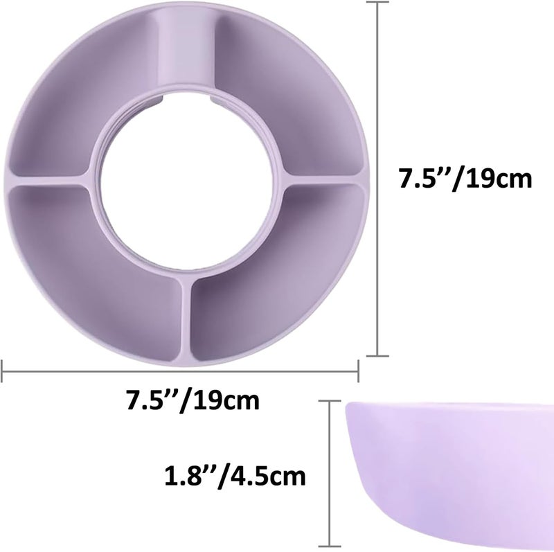 Zonyee Snack Bowl for Stanley 30oz Tumbler with Handle Silicone Reusable Snack Tray Snack Ring for Stanley Cup Accessories Suitable for Car Cup Holder Cinema or Outdoor Orchid - Image 5