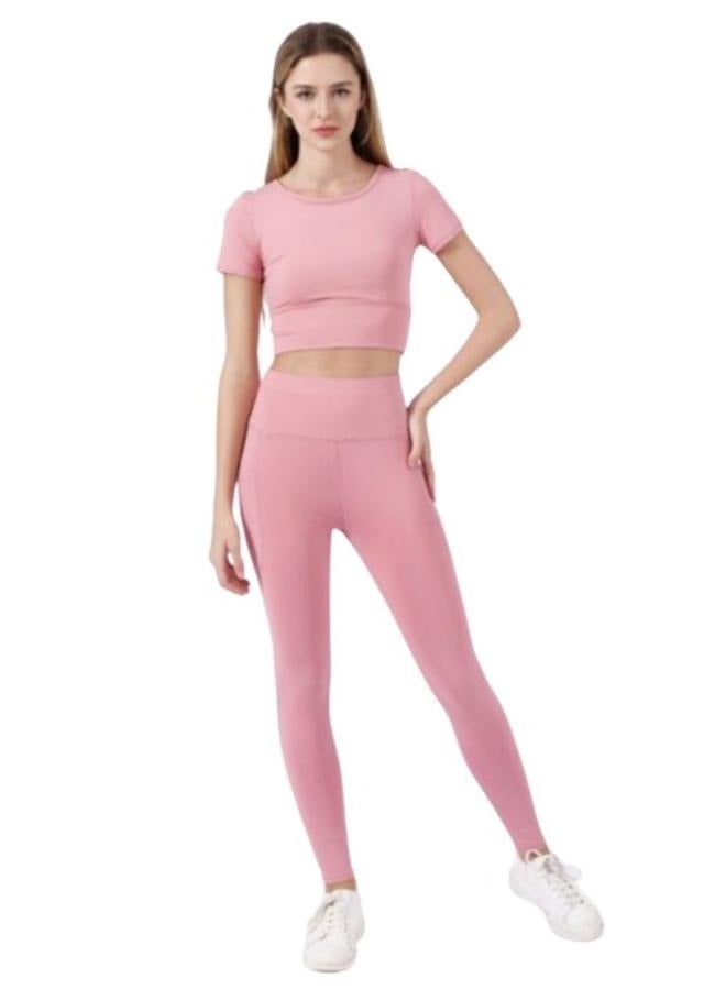 Womens's Yoga Clothing Set Summer Fashion Fine Seamless Fitness Sportswear Set Two-Piece T-146  - Image 1