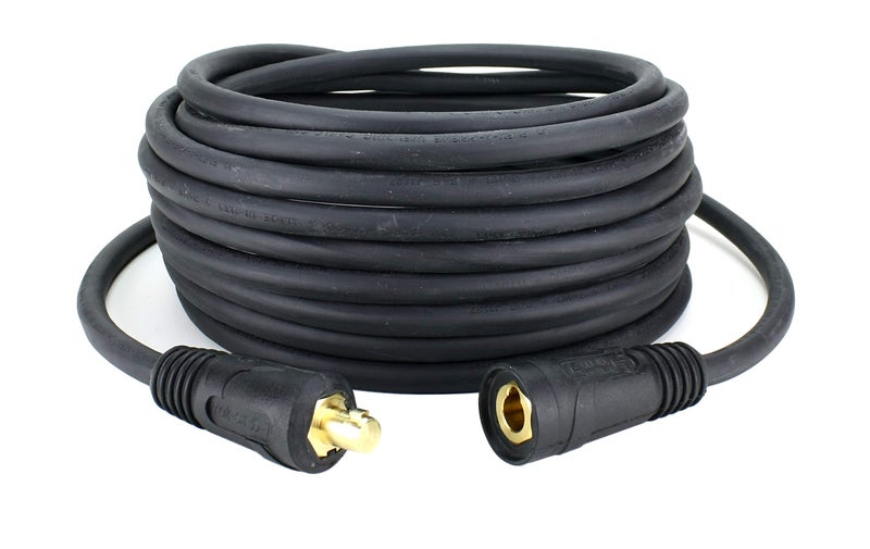 SA  200 Amp Welding Lead Extension  Dinse 3570 MaleFemale Connectors  2 AWG 100 Copper Cable 25 FEET