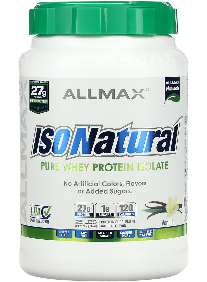 Allmax IsoNatural, Pure Whey Protein Isolate, Vanilla, 2 lbs (907 g)