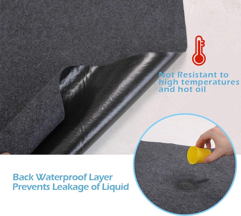 JOMMIE CHEN Oil Drip Pan Protection Mat - Washable 36x72 Inches, Rubber Backed, Safeguards Floor from Spills & Stains - Image 2