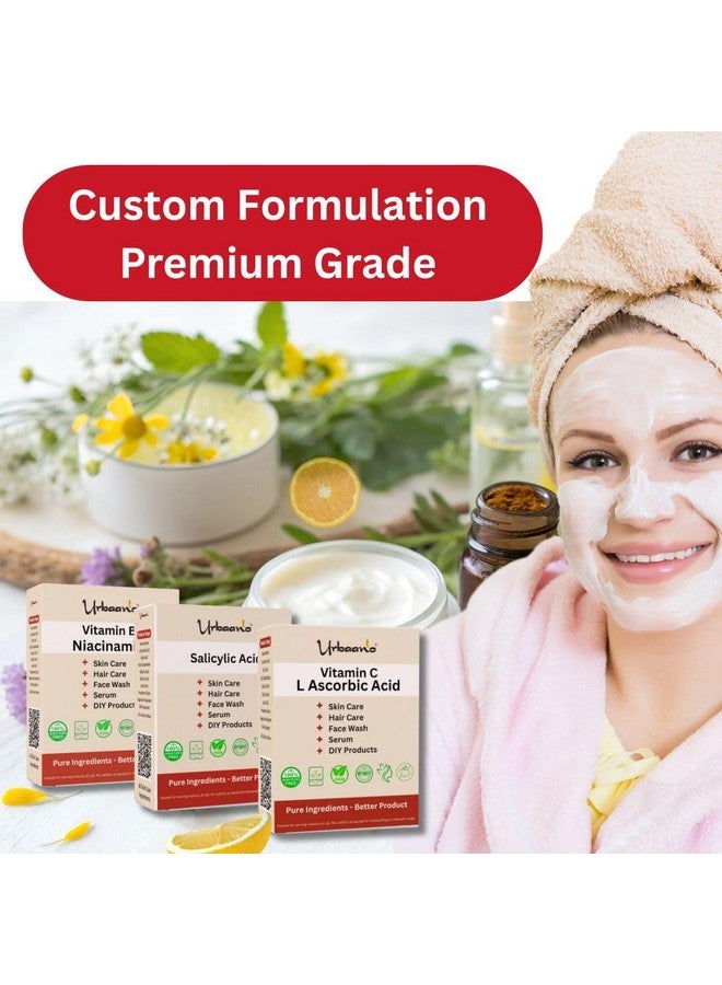 Urbaano Herbal® Vitamin C (Ascorbic Acid), Niacinamide (Vitamin B3) & Salicylic Acid Powder For Making DIY Skin Care Serum, Cream, Lotion & Facewash, Anti Ageing & Youthful Glow (Multi-Combo) - Image 5
