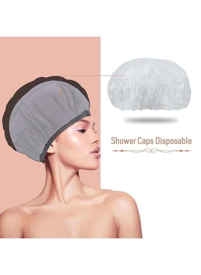 غطاء تسخين عميق من بذور الكتان - غطاء تسخين لاسلكي آمن للاستخدام في الميكروويف للعناية بالشعر المجعد الطبيعي والتجفيف والتصفيف والتجعيد، مقاس عالمي (اللون: أسود) - Image 3