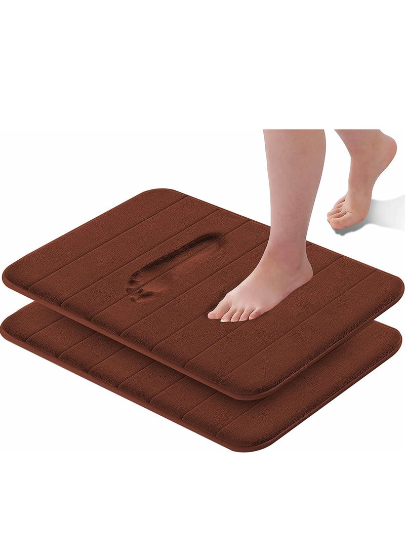 BELGREE 2 pack Non Slip Mat With Memory Foam Super Absorbent Bath Rugs Washable Kitchen Mats is Machine Wash Easy to Dry for Bathroom Floor Rugs  - Image 1