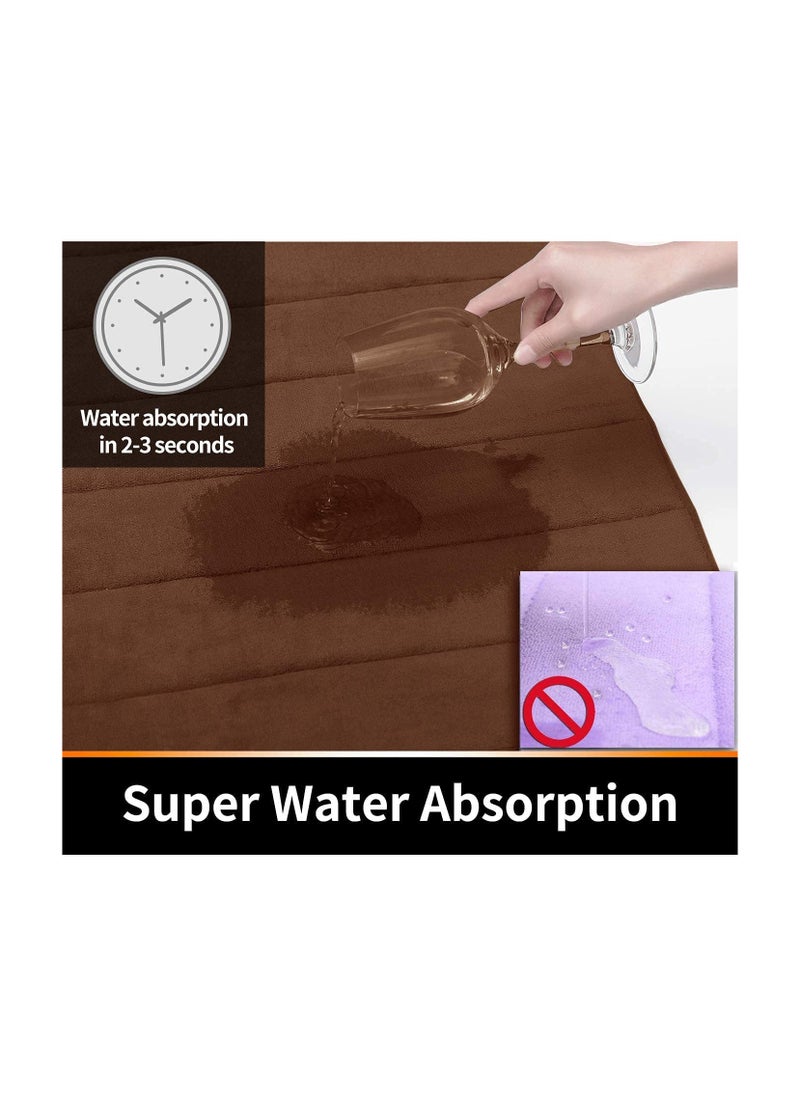 BELGREE 2 pack Non Slip Mat With Memory Foam Super Absorbent Bath Rugs Washable Kitchen Mats is Machine Wash Easy to Dry for Bathroom Floor Rugs  - Image 4