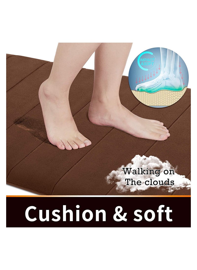 BELGREE 2 pack Non Slip Mat With Memory Foam Super Absorbent Bath Rugs Washable Kitchen Mats is Machine Wash Easy to Dry for Bathroom Floor Rugs  - Image 3