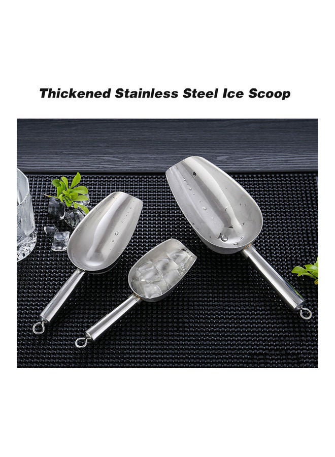 Handy Ice Cube Shovel One-Piece With Cast 304 Stainless Steel Utility Scoop Silver 25.2*5*10cm  - Image 5