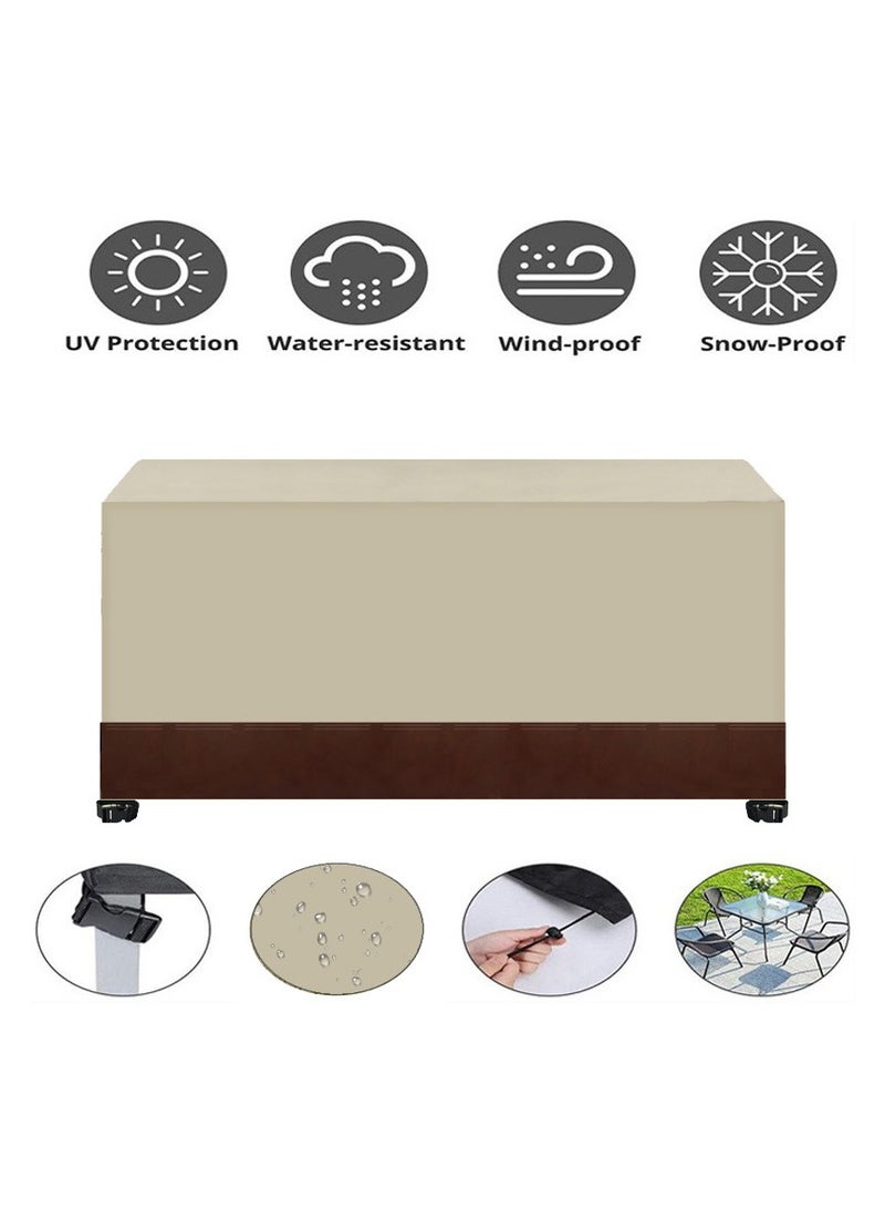 Generic Patio Furniture Cover, Outdoor Table Set, Sectional Sofa Cover, Patio Chair Covers，UV Resistant, Waterproof for Outside Furniture Beige and brown - Image 2