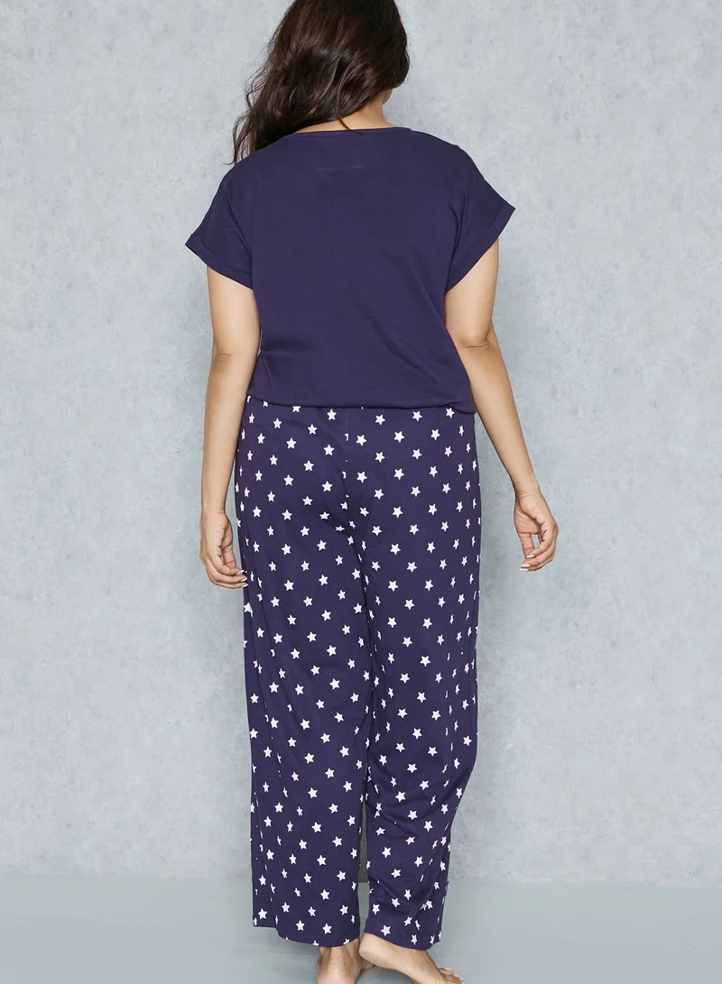 EVANS Sheep Print Pyjama Set