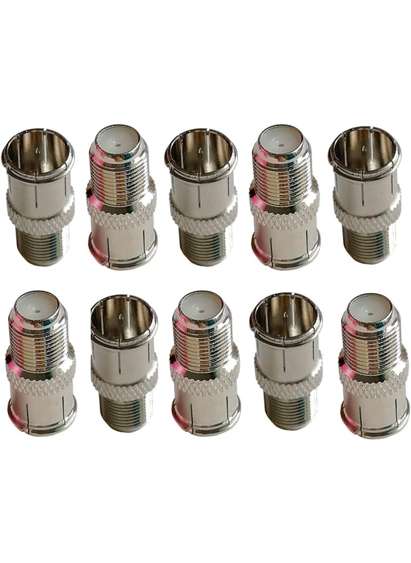 iMBAPrice iMBAPrice 10 Pack FJack to FQuick Push On Plug Fpin Coaxial Quick Connect Adapter on coaxial Cables for Connection to Device Like Cable Modern TVs and Satellite Receivers  - Image 1