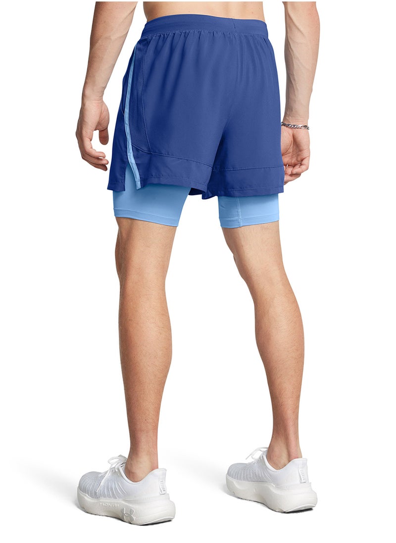 UNDER ARMOUR - Launch 5'' 2-In-1 Shorts - Image 1
