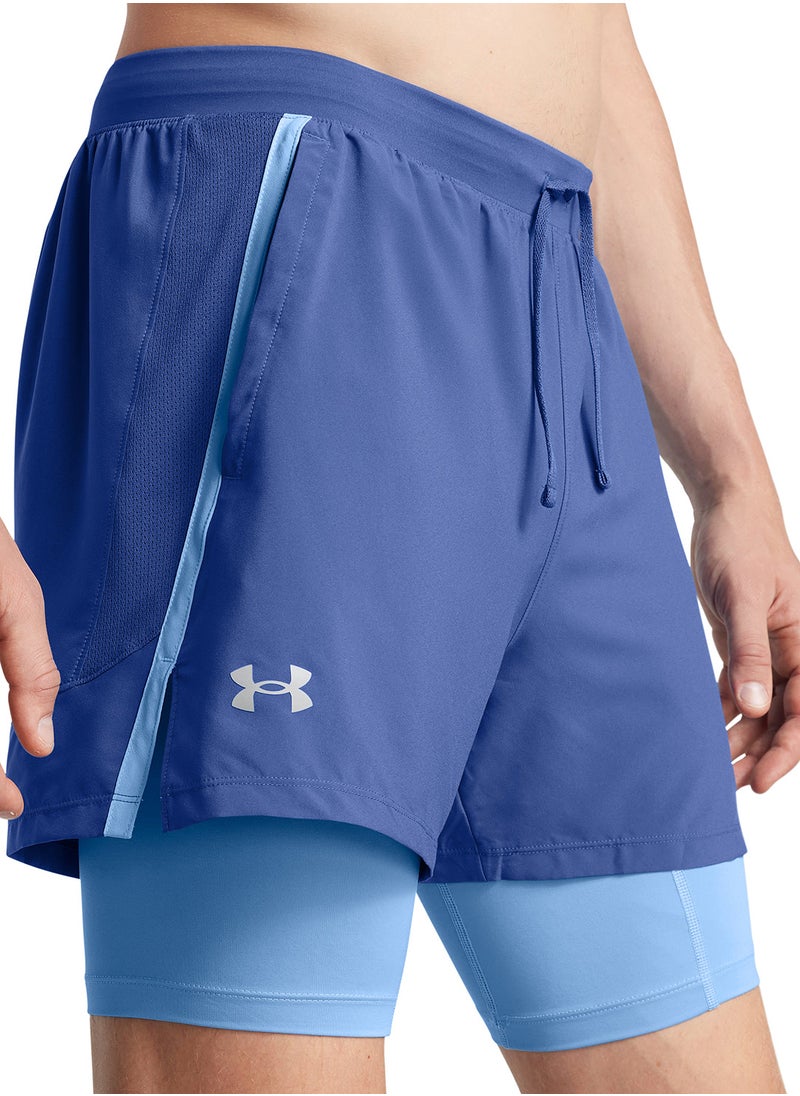 UNDER ARMOUR - Launch 5'' 2-In-1 Shorts - Image 1