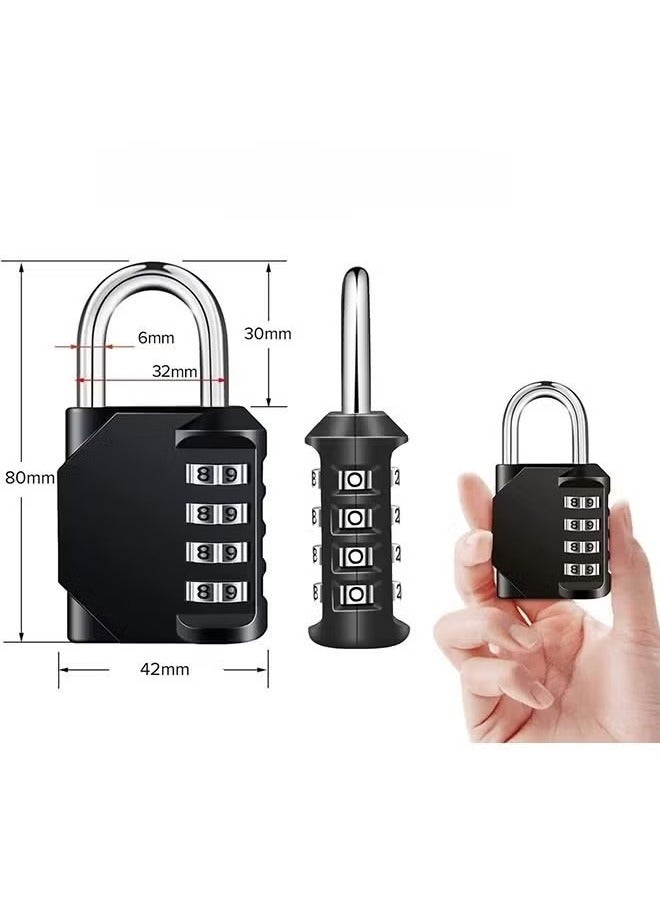 Hoasis 2-Piece Password Padlock,Luggage Lock,4 Digit Outdoor Waterproof Padlock 8cm*4.2cm - Image 2
