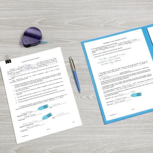 Redi-Tag "Sign Here" Page Flags with Dispenser, Blue Adhesive, Ideal for Office, School, and Home Organization, 1 Hand Dispenser with 120 Flags, 1.75" x 0.6" (B81034) - Image 5