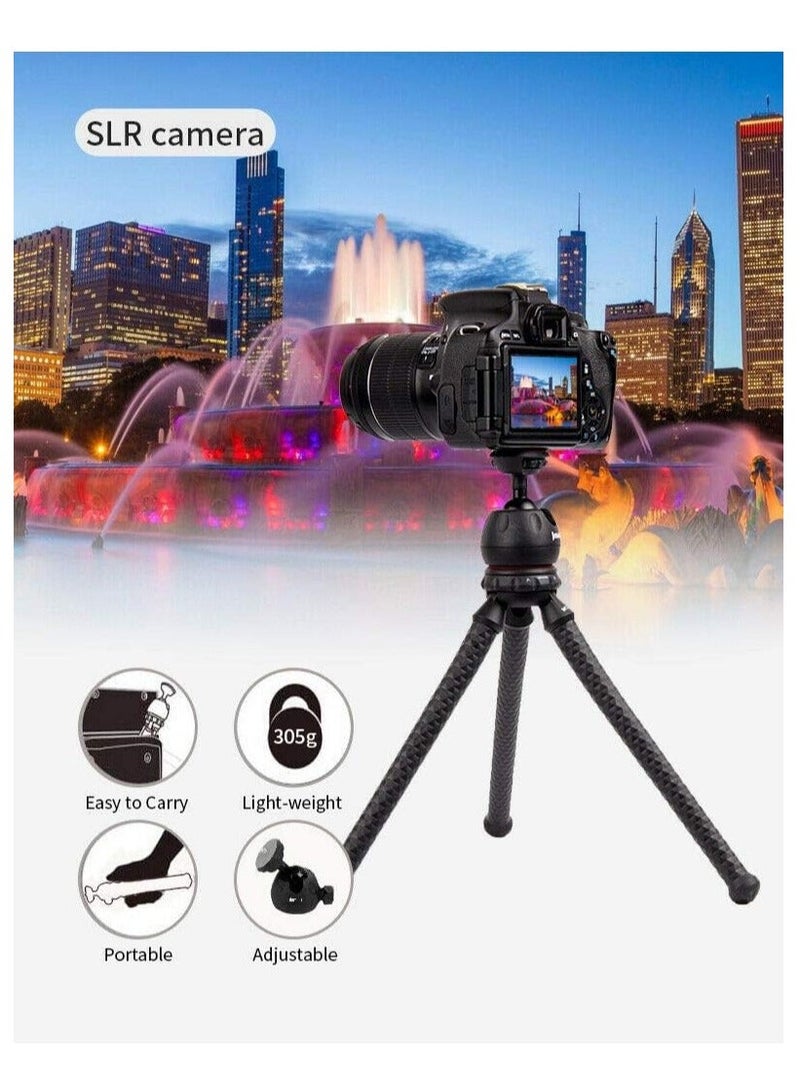 JMARY MT-25 - Table Top Mini Portable Flexible Tripod Stand for Mobile Phones and DSLR & Digital Cameras - Coming with Universal Mobile Phone Holder (MT-25-BLK) - Image 5