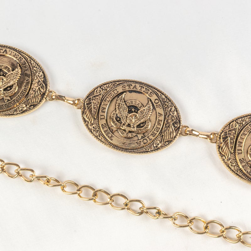 Golden Metal Waist Belt for Women - Image 3