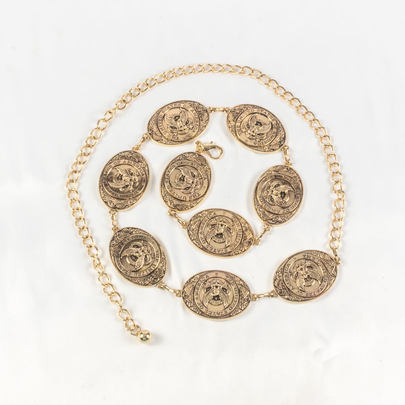 Golden Metal Waist Belt for Women - Image 1