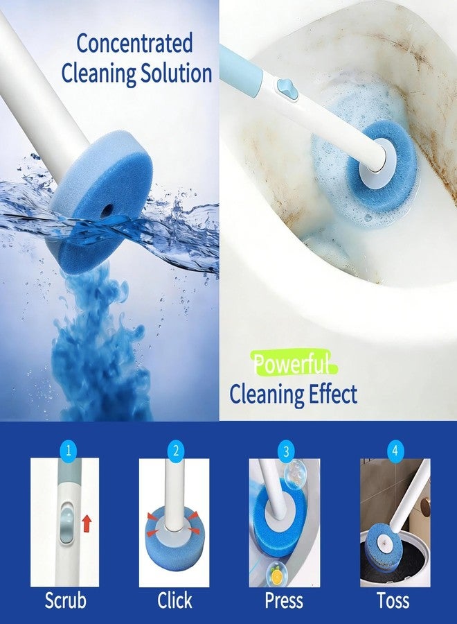 KZKR Disposable Toilet Brush with 16 Wand Cleaner Refills Pads，Wall Mounted Toilet Bowl Holder Set，Toilet Cleaning System Starter Kit，Bathroom Cleaning System for Sink Bathtub Wash Basin - Image 3