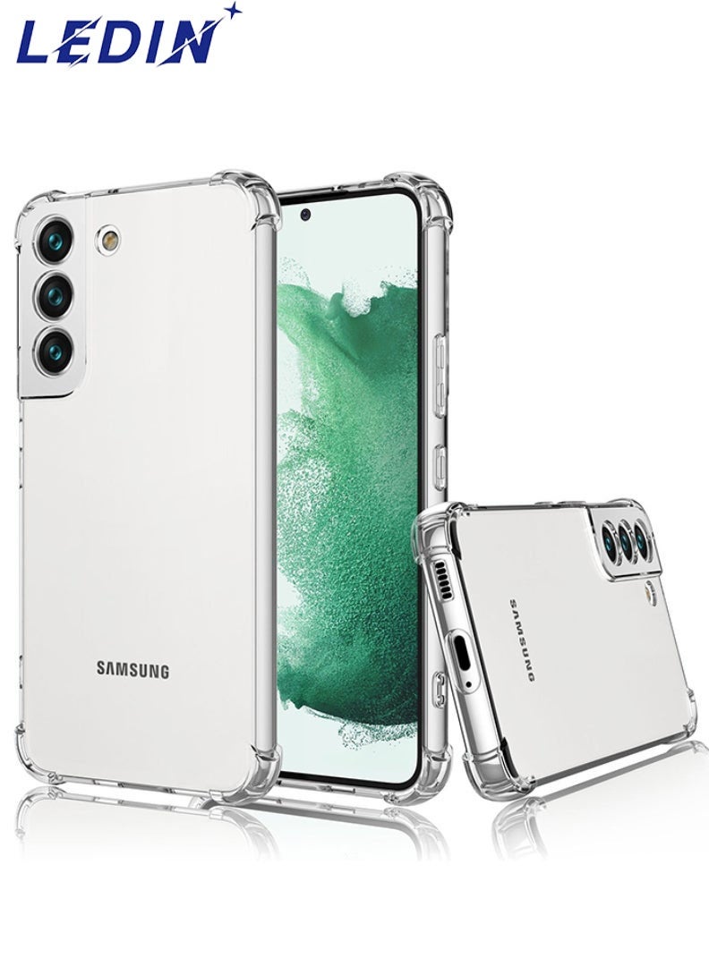 ليدين جراب شفاف لهاتف Samsung Galaxy S21 Plus، جراب خلفي مرن ناعم من السيليكون، جراب مقاوم للصدمات ومضاد للخدش مع زاوية معززة ومتوافق مع Samsung Galaxy S21 Plus شفاف - Image 1