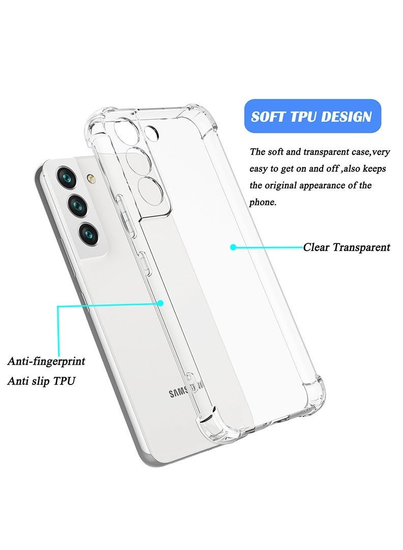 ليدين جراب شفاف لهاتف Samsung Galaxy S21 Plus، جراب خلفي مرن ناعم من السيليكون، جراب مقاوم للصدمات ومضاد للخدش مع زاوية معززة ومتوافق مع Samsung Galaxy S21 Plus شفاف - Image 2