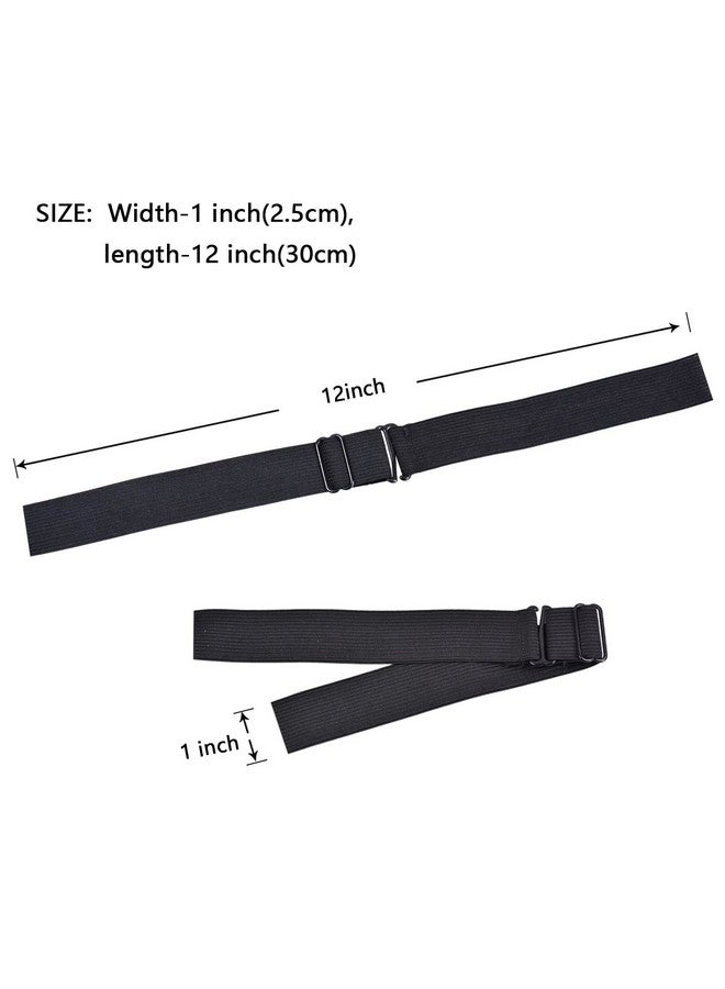 YTBYT 10 Pcs Black Adjustable Elastic Bands Adjustable Straps for Making Wig Cap Accessories (1 x 12 Inch) - Image 2