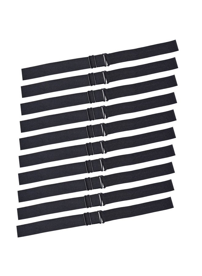 YTBYT 10 Pcs Black Adjustable Elastic Bands Adjustable Straps for Making Wig Cap Accessories (1 x 12 Inch) - Image 1