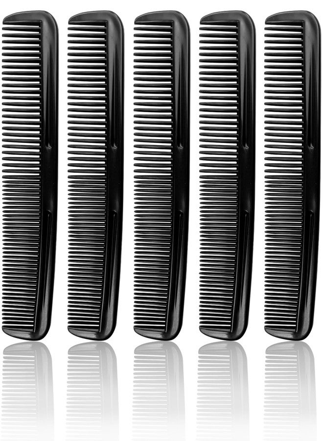 Zoolinn Black Pocket Comb Set - 5PCS, Sturdy Comb with Round Teeth for Men’s Beard, Mustache, and Hair Grooming, Travel-Friendly, Exquisite Gifts - Image 1