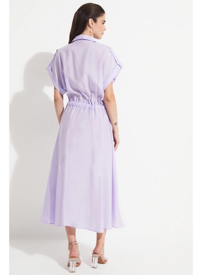 جون فستان لافندر بأزرار - Image 5