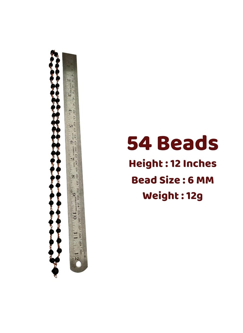 anciently Anciently Karungali Malai Copper Original 6mm | Karungali Malai Copper 6mm 54 Beads, Ebony Wood, 1 Piece  - Image 5