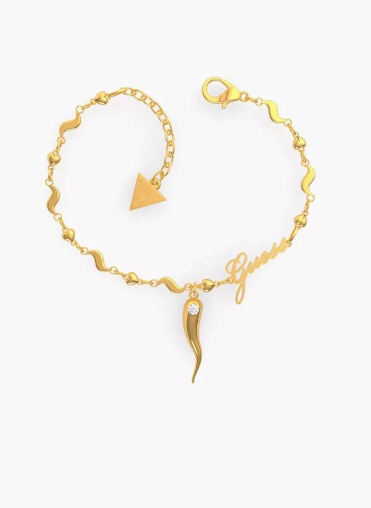 GUESS Perl Deatil Logo Detail Chain Bracelet