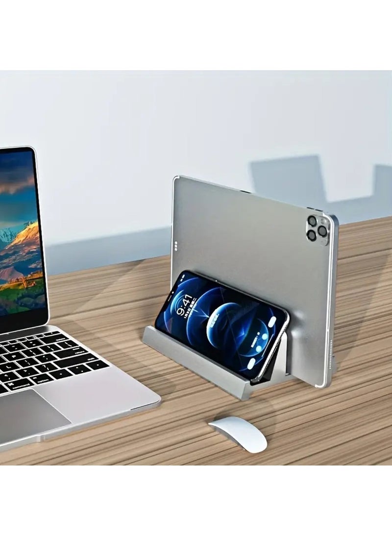 Hihonor Vertical Laptop Stand Holder - Ergonomic Adjustable Height and Angle, Space-Saving, Sturdy Construction, Easy Assembly, and Compact Design for Maximum Desk Space and Comfort, White - Image 3