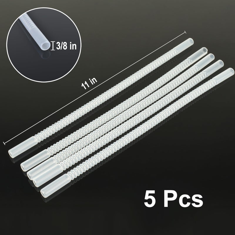 Diximus Bendable Straws - 11 inch Long Flexible Straws - Bendy Drinking Straw Reusable - 5 Pack - Image 3