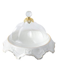 Life Smile LIFE SMILE Cake Stand with Lid - Multifunctional Serving Dish and Cake Plate,Use as Salad Bowl/Veggie Platter/Punch bowl/Desert Platter/Nachos & Salsa Plate  - Image 1
