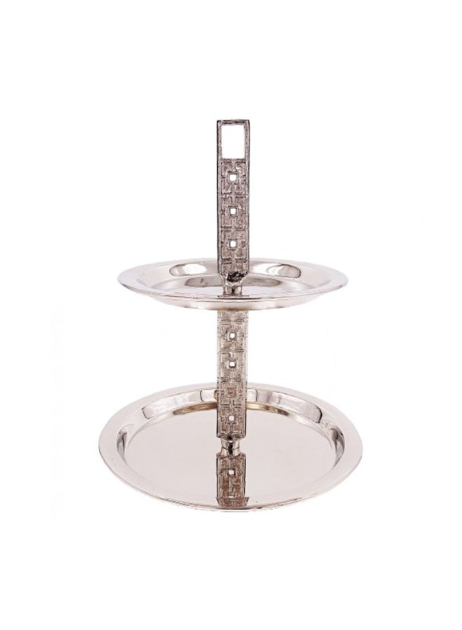 Avalon Pharma حامل كعكة أفالون أنيق ودائم حامل كعكة مثالي لعرض وتقديم الكعك والمعجنات والحلويات تصميم أنيق للحفلات والفعاليات والاستخدام المنزلي 25X25X30 سم نيكل