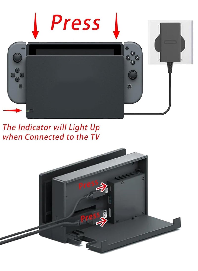 MWS-ForCamping TV DOCK STATION FOR SWITCH - 3 IN 1 REPLACEMENT TV BASE DOCKING STATION SET WITH ORIGINAL IC MODULE, CHARGER, HDMI CABLE ACCESSORIES FOR SWITCH CONSOLE - Image 4