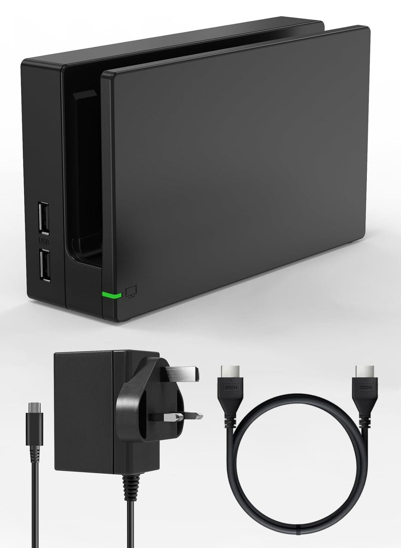 MWS-ForCamping TV DOCK STATION FOR SWITCH - 3 IN 1 REPLACEMENT TV BASE DOCKING STATION SET WITH ORIGINAL IC MODULE, CHARGER, HDMI CABLE ACCESSORIES FOR SWITCH CONSOLE - Image 1