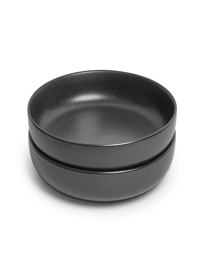 Sango طقم أوعية تقديم كبيرة سوداء من سانغو أندرسون (قطعتان)، سعة 64.25 أونصة، 10 بوصات، مصنوعة من الخزف الحجري، مثالية لتقديم المعكرونة والسلطة والعشاء، أوعية سيراميك كبيرة للضيافة، مطلية بطلاء شبه لامع، آمنة للاستخدام في غسالة الصحون والميكروويف - Image 1