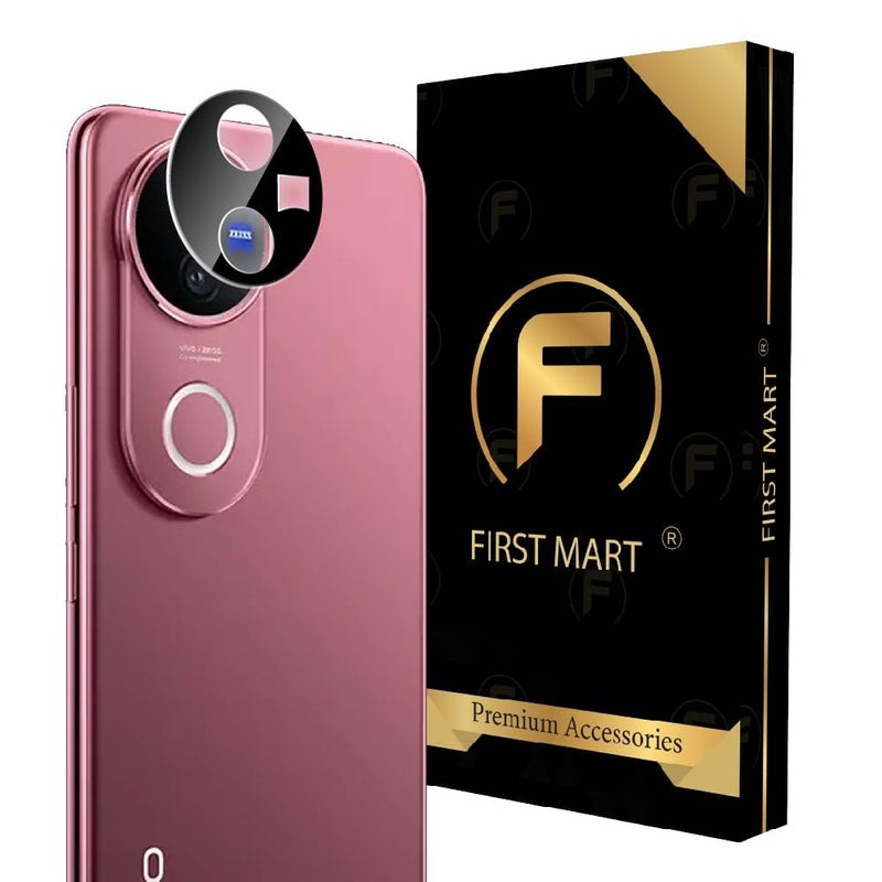 FIRST MART Premium Camera Lens Protection For Vivo V50 and Vivo V50e (6.77 Inches) With Edge-to-Edge Protector Coverage and Installation Kit |Black, Pack of 1 - Image 1