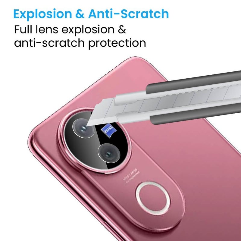FIRST MART Premium Camera Lens Protection For Vivo V50 and Vivo V50e (6.77 Inches) With Edge-to-Edge Protector Coverage and Installation Kit |Black, Pack of 1 - Image 3