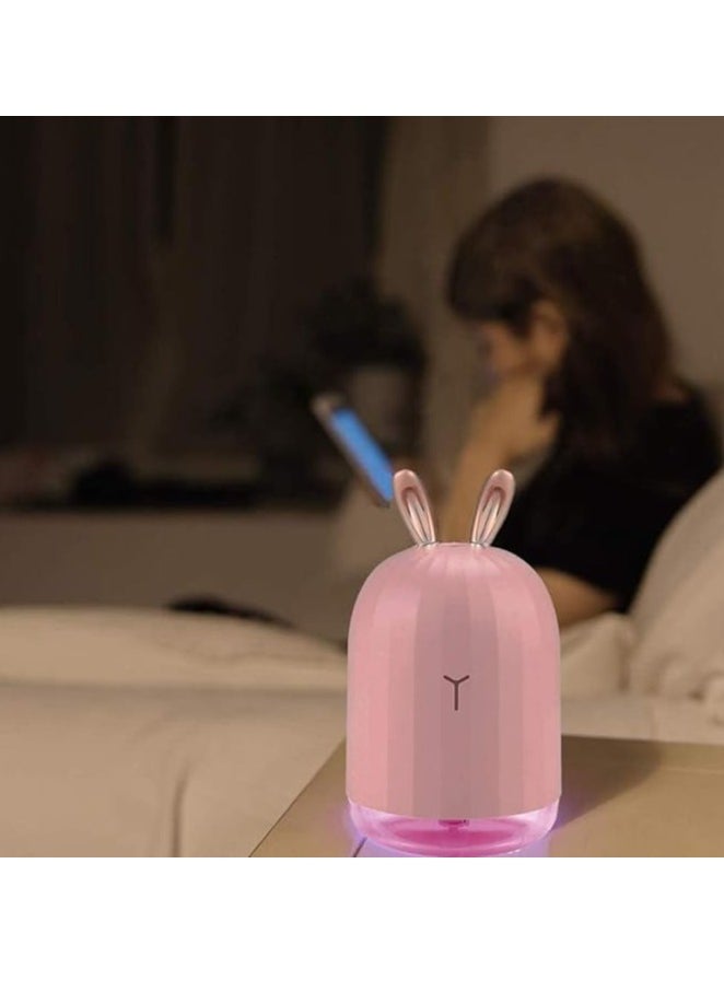 Spaceshoop Humidifier with Breathing Light, Mini Size Rabbit Humidifier for Bedroom Home Office Desktop 220ml with Timed auto Shutdown (Pink)  - Image 2